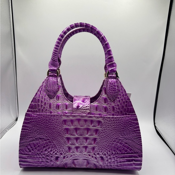 Brahmin Adrian Satchel Lilac Essence Melbourne Leather Bag - Picture 2 of 16